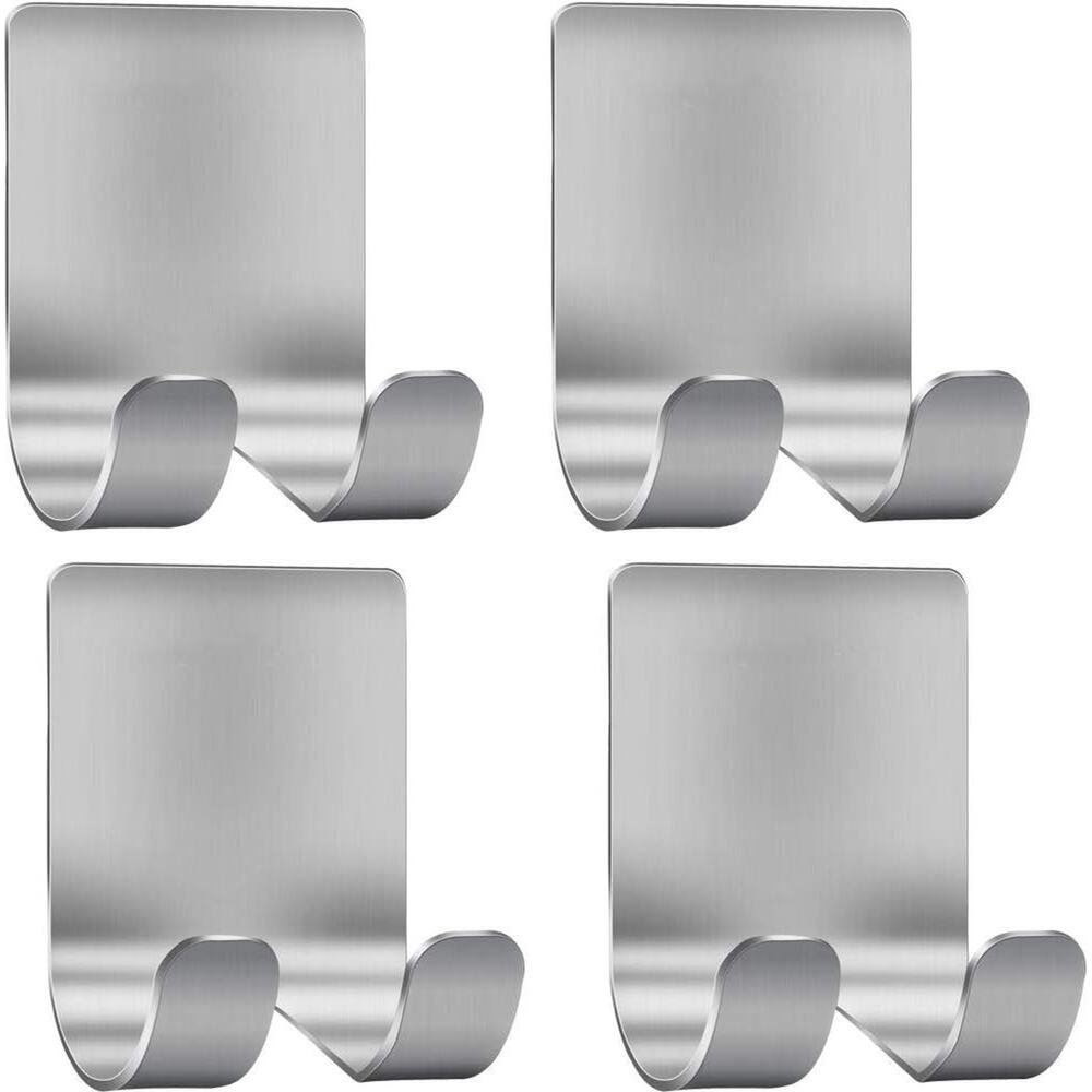Deluxe Razor Holder for Shower-Hook (3) (4 Pack) Adhesive Stainless Steel - Picture 2 of 7